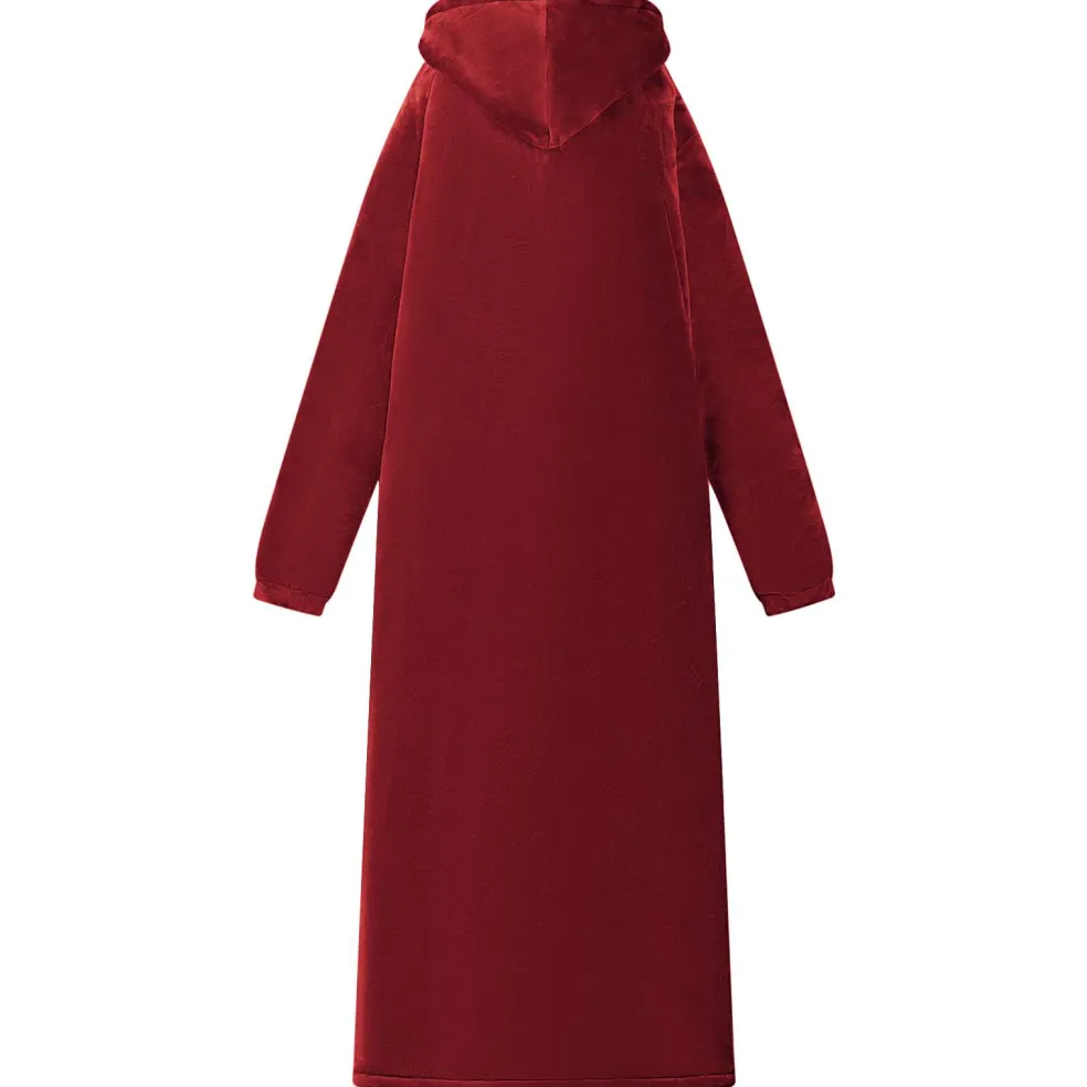 vidaXL Deken hoodie Bordeaux Rood M Fleece en Flanel