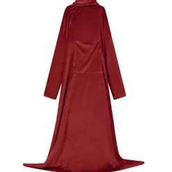 vidaXL Deken hoodie Bordeaux Rood F Flanel
