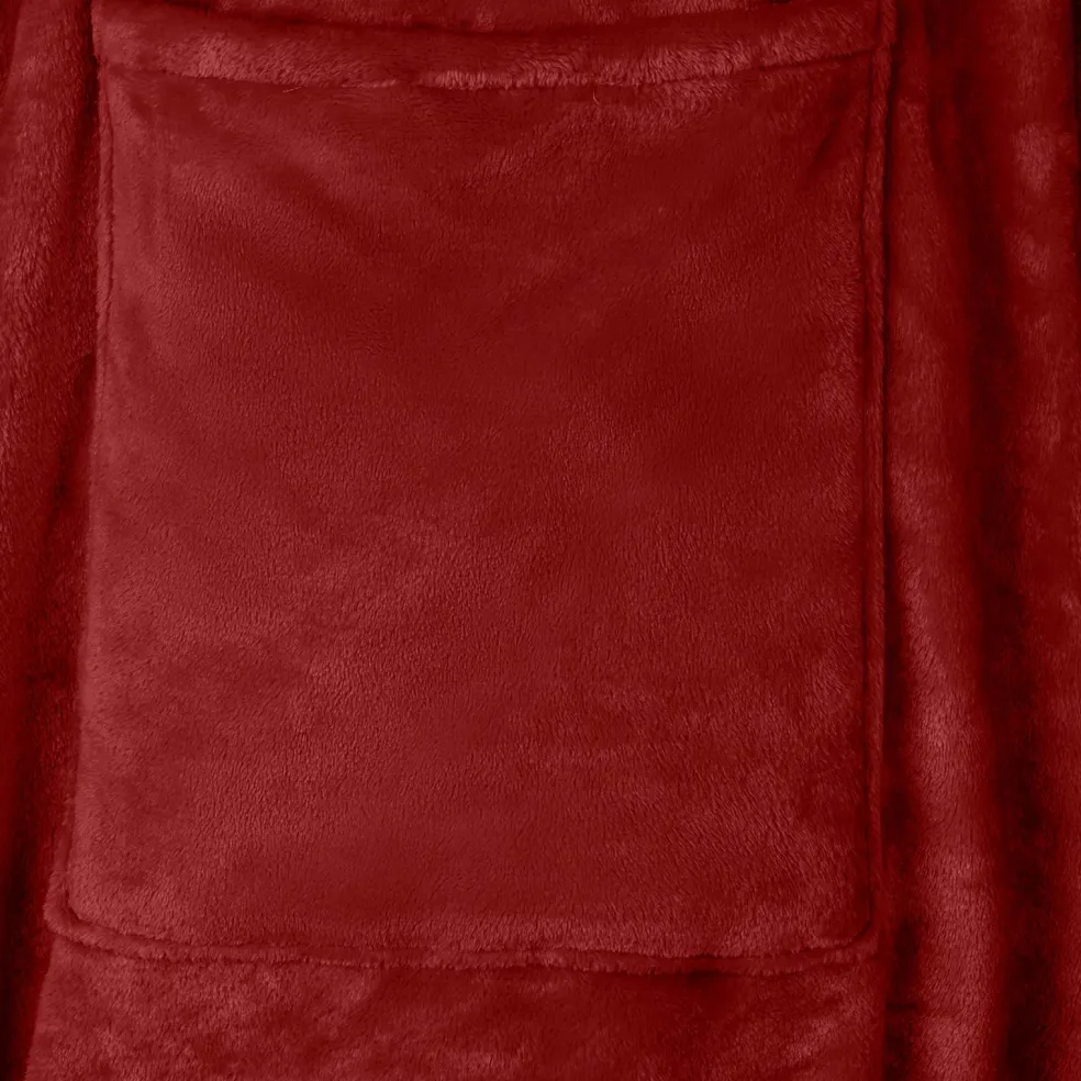 vidaXL Deken hoodie Bordeaux Rood F Flanel