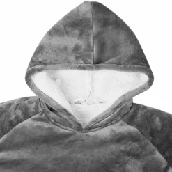 vidaXL Deken hoodie Donkergrijs M Fleece en Flanel