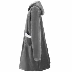 vidaXL Deken hoodie Donkergrijs M Fleece en Flanel