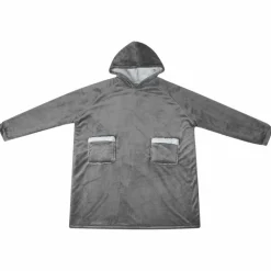 vidaXL Deken hoodie Donkergrijs M Fleece en Flanel