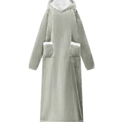 vidaXL Deken hoodie Grijs M Fleece en Flanel