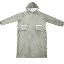 vidaXL Deken hoodie Grijs M Fleece en Flanel