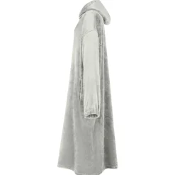 vidaXL Deken hoodie Grijs S Flanel