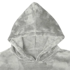 vidaXL Deken hoodie Grijs S Flanel