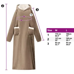 vidaXL Deken hoodie Kameel M Fleece en Flanel