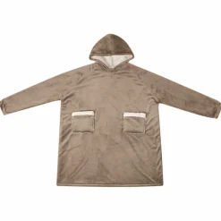 vidaXL Deken hoodie Kameel M Fleece en Flanel