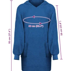 vidaXL Deken hoodie KINN Marineblauw L Katoen