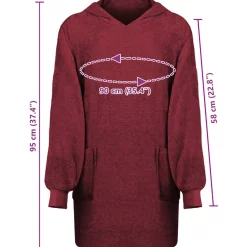 vidaXL Deken hoodie KINN Rood L Katoen