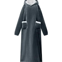 vidaXL Deken hoodie Marineblauw M Fleece en Flanel