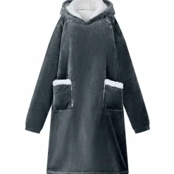 vidaXL Deken hoodie Marineblauw M Fleece en Flanel