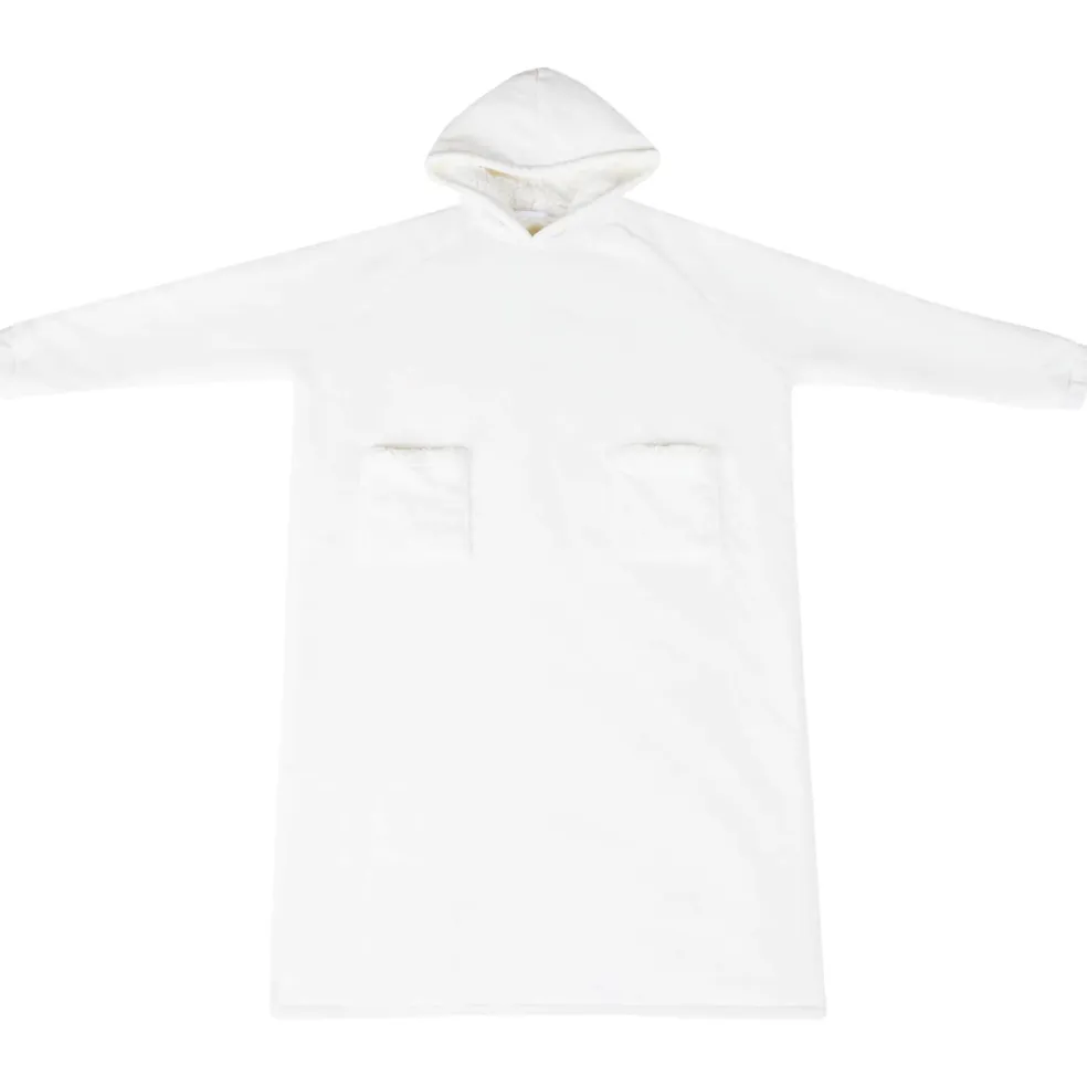 vidaXL Deken hoodie Wit M Fleece en Flanel
