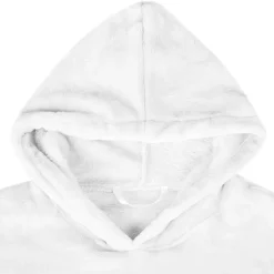 vidaXL Deken hoodie Wit S Flanel