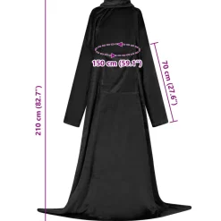 vidaXL Deken hoodie Zwart F Flanel