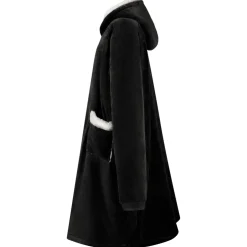 vidaXL Deken hoodie Zwart M Fleece en Flanel