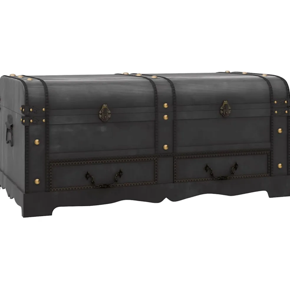 vidaXL Dekenkist 90x51x42 cm hout zwart