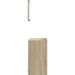 vidaXL 2-delige Badkamermeubelset bewerkt hout sonoma eikenkleurig