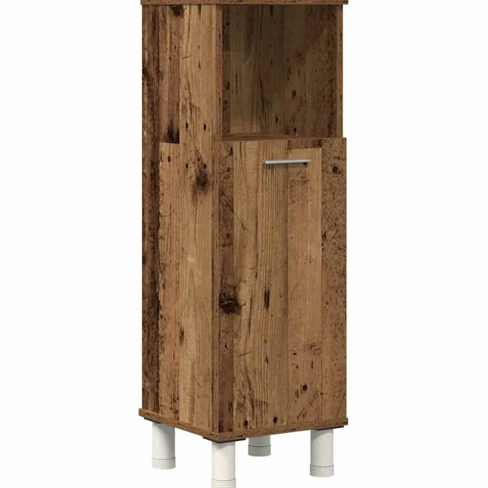 vidaXL 4-delige Badkamermeubelset bewerkt hout oud houtkleurig