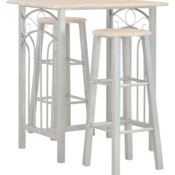 vidaXL 3-delige Barset hout en staal