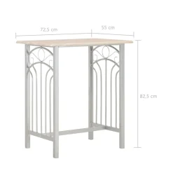 vidaXL 3-delige Barset hout en staal