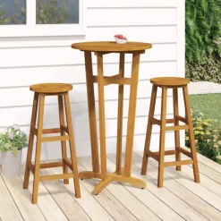 vidaXL 3-delige Barset massief acaciahout