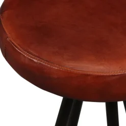 vidaXL 9-delige Barset massief gerecycled hout en echt leer