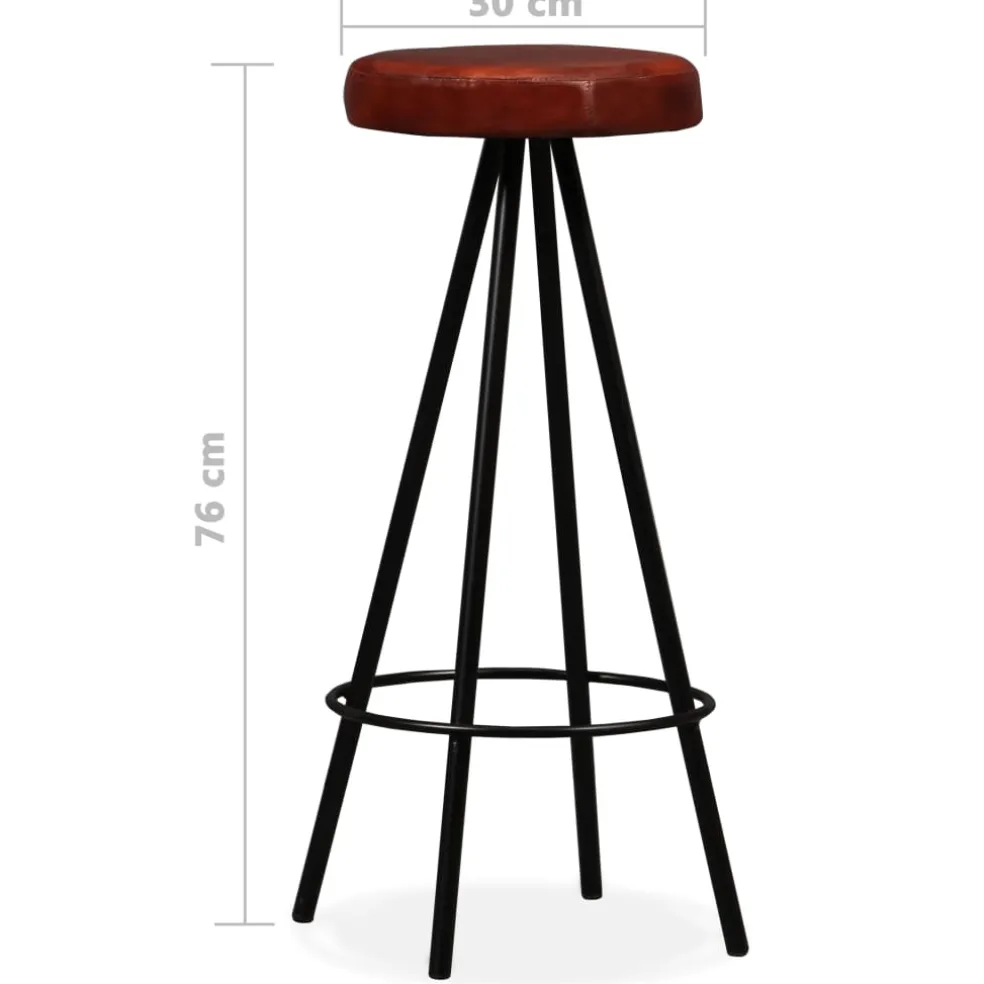 vidaXL 9-delige Barset massief gerecycled hout en echt leer