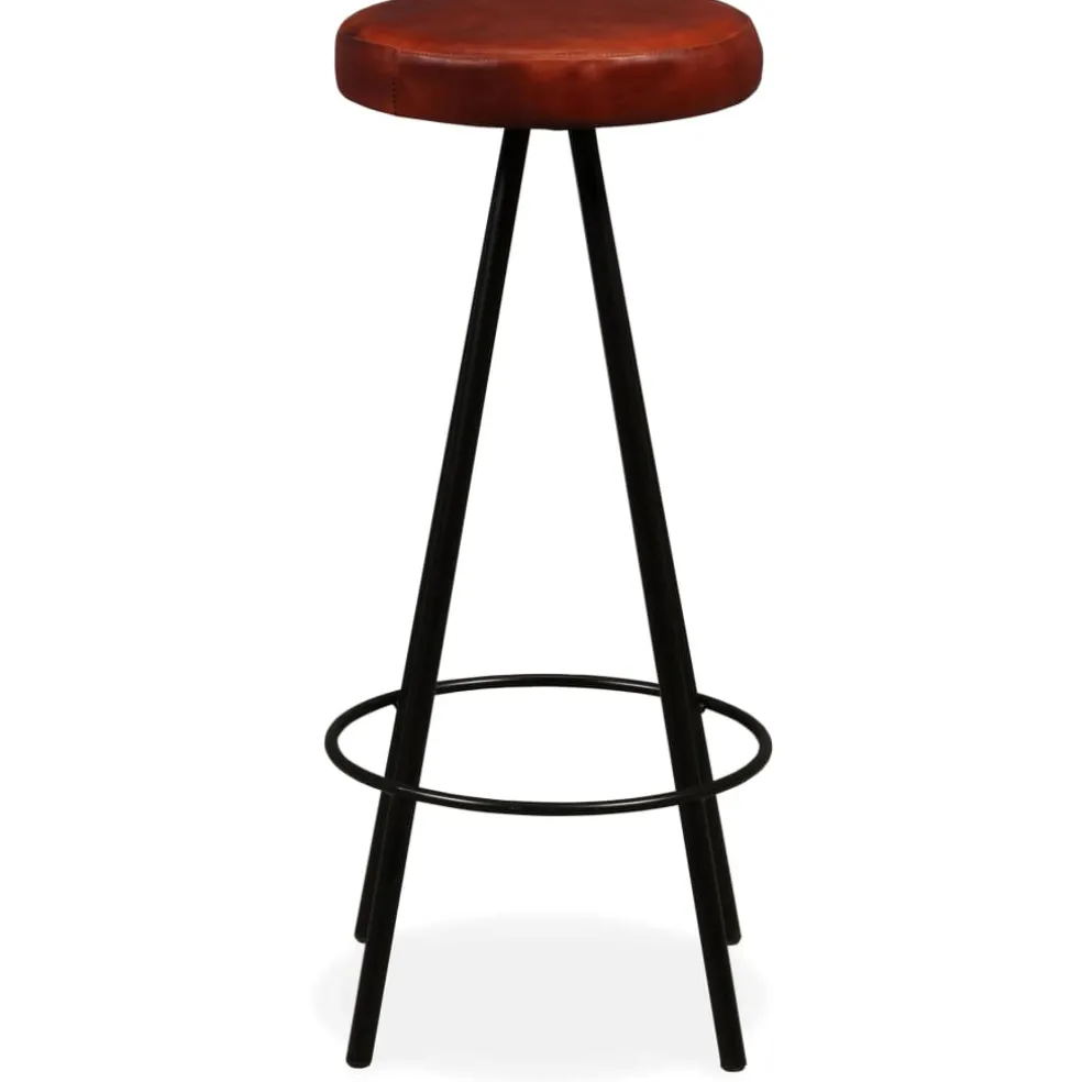 vidaXL 9-delige Barset massief gerecycled hout en echt leer