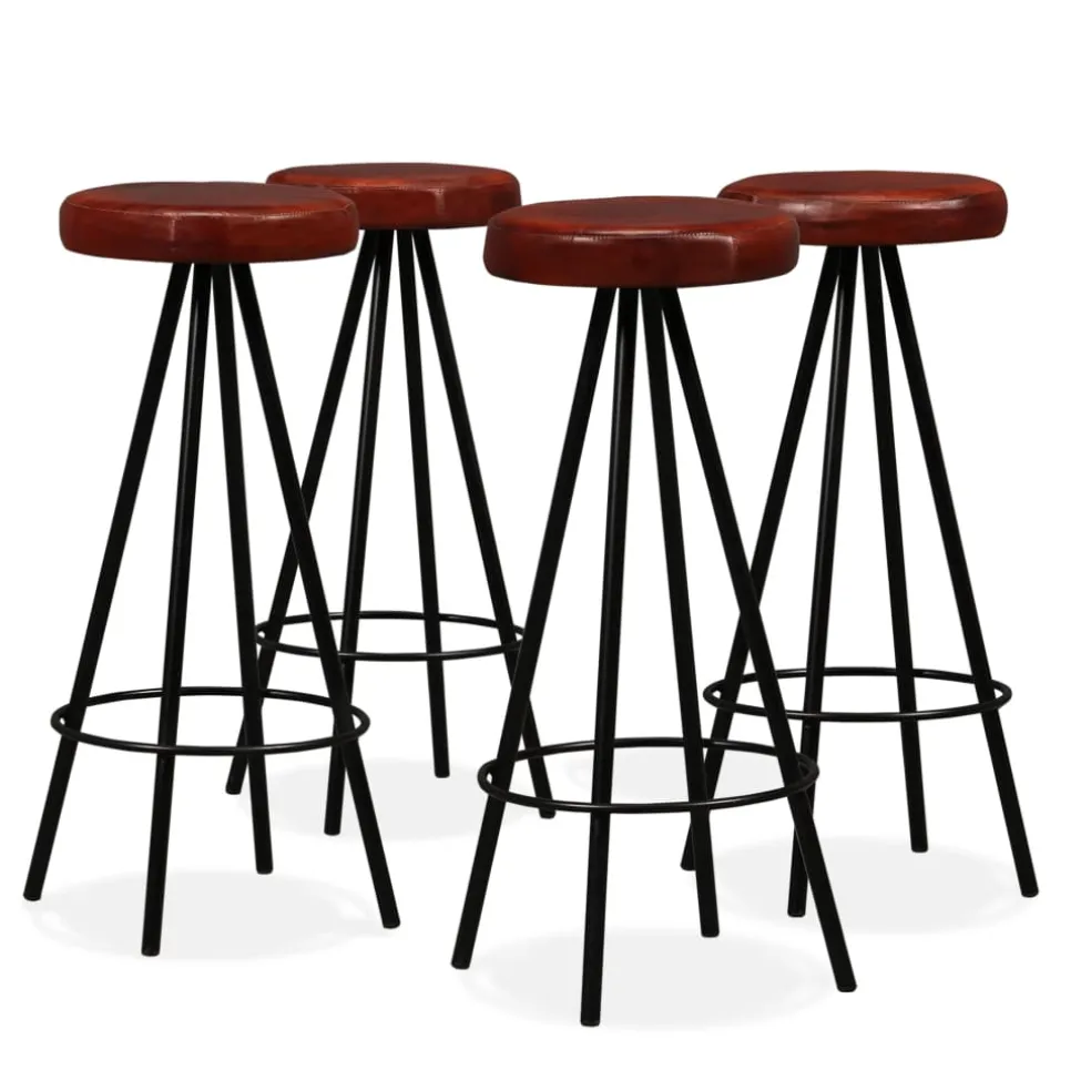 vidaXL 9-delige Barset massief gerecycled hout en echt leer