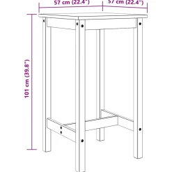 vidaXL 3-delige Barset massief grenenhout