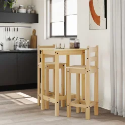 vidaXL 3-delige Barset massief grenenhout