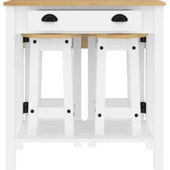 vidaXL 5-delige Barset massief grenenhout wit