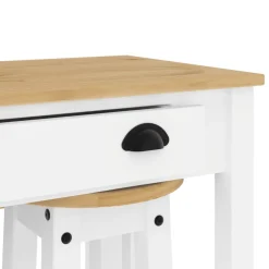 vidaXL 5-delige Barset massief grenenhout wit