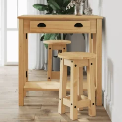 vidaXL 3-delige Barset massief grenenhout