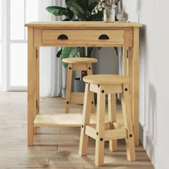 vidaXL 3-delige Barset massief grenenhout