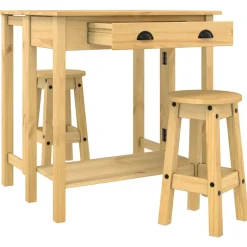 vidaXL 3-delige Barset massief grenenhout
