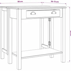 vidaXL 3-delige Barset massief grenenhout