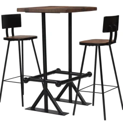 vidaXL 3-delige Barset massief gerecycled hout