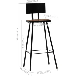 vidaXL 3-delige Barset massief gerecycled hout