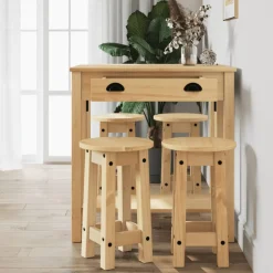 vidaXL 5-delige Barset massief grenenhout