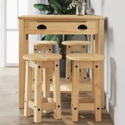 vidaXL 5-delige Barset massief grenenhout