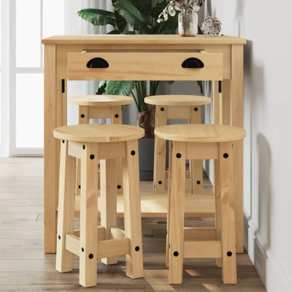 vidaXL 5-delige Barset massief grenenhout