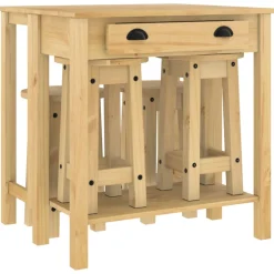 vidaXL 5-delige Barset massief grenenhout