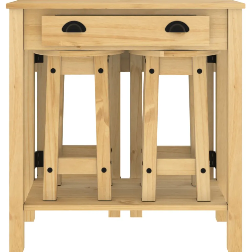 vidaXL 5-delige Barset massief grenenhout