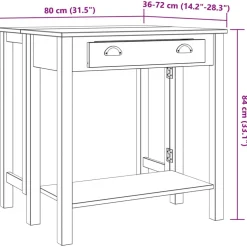 vidaXL 5-delige Barset massief grenenhout