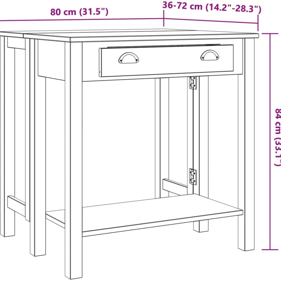 vidaXL 5-delige Barset massief grenenhout