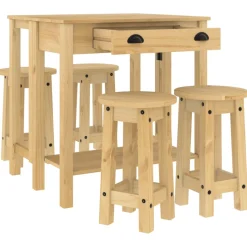 vidaXL 5-delige Barset massief grenenhout