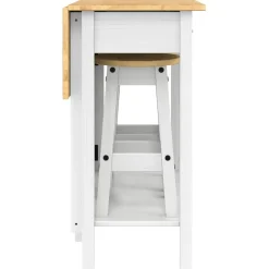 vidaXL 3-delige Barset massief grenenhout wit