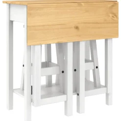 vidaXL 3-delige Barset massief grenenhout wit